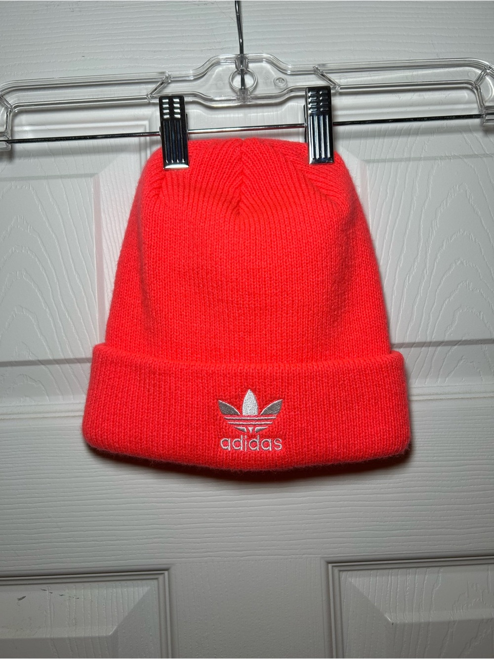 adidas Neon Pink Trefoil Cuffed Beanie